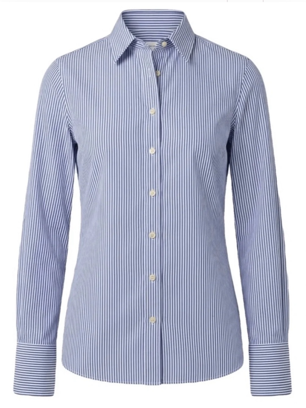 Banana Republic | Women’s Navy/White Striped Tailored Fit Button-Up Shirt Sz 14 - Picture 2 of 16